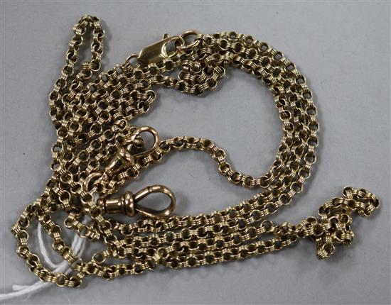 A 9ct gold chain, 92cm.